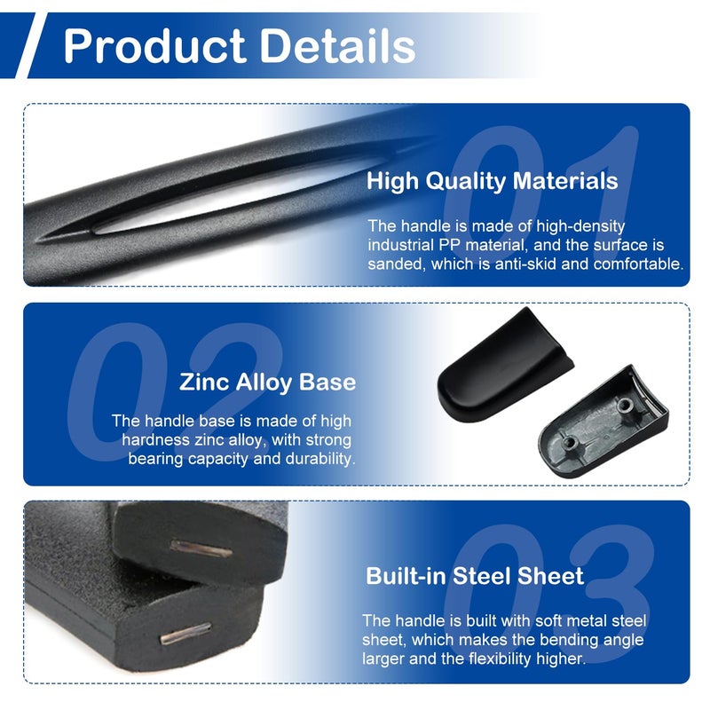MroMax 2Pcs Luggage Handle 9.06" x 0.98" (L x W) Plastic Pull Handle Grip Replacement 230mm x 25mm for Luggage Suitcase Box Black Tone - Image 4